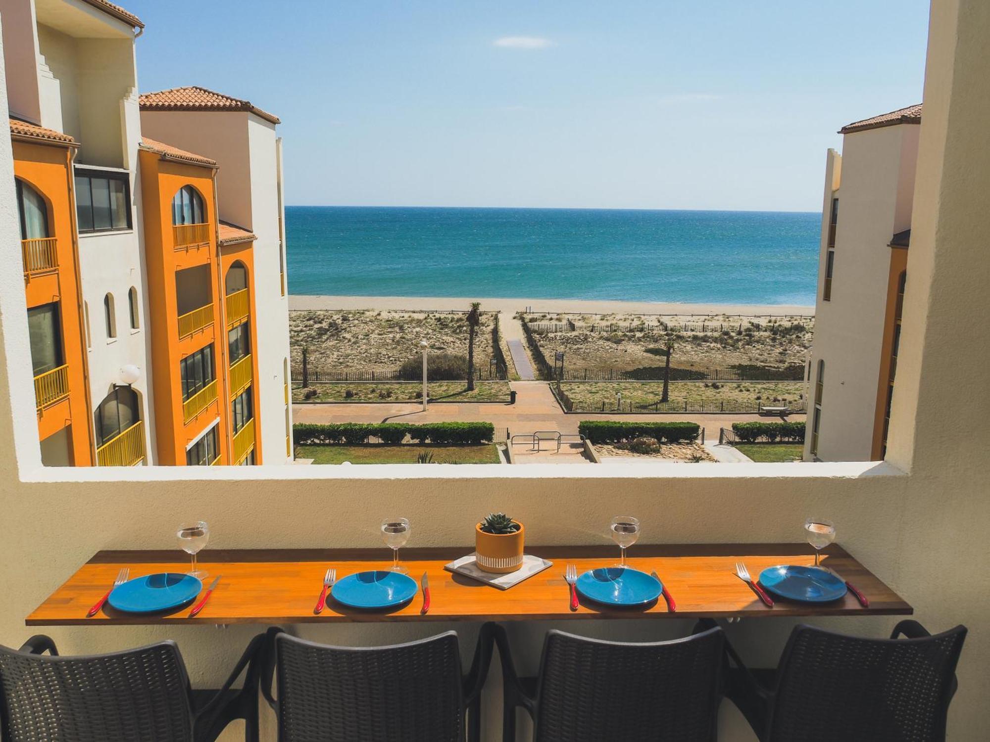 Appart Avec Terrasse Et Magnifique Vue Sur La Mer Le Barcarès Exterior foto